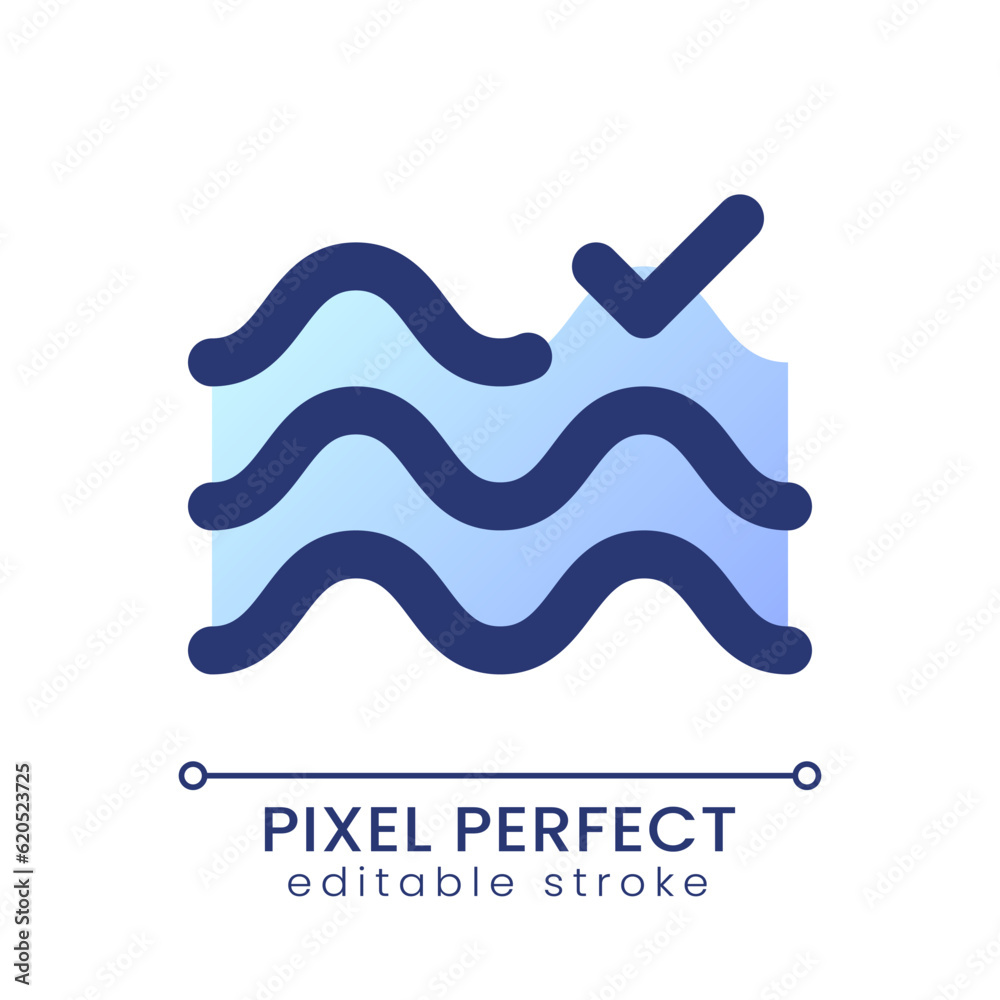 Float effect applying pixel perfect gradient fill ui icon. Added video transition. Camera movement tool. Modern colorful line symbol. GUI, UX design for app, web. Vector isolated editable RGB element