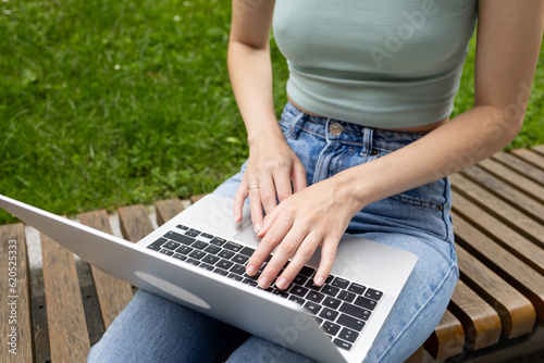 Young girl with a laptop