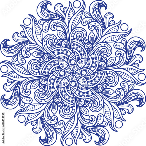 A blue and white mandala