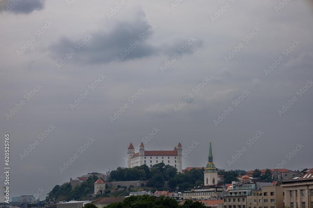 View of the Bratislava Castle. Castle in the capital of Slovakia, Bratislava. The photo conveys all the magnificence of the castle and its beauty