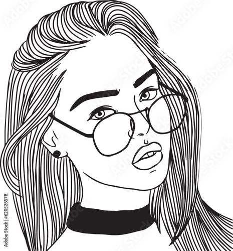 A woman with glasses.