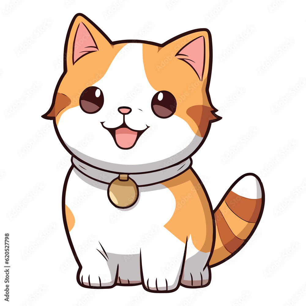 Fluffy Companion: Irresistible 2D Munchkin Cat Illustration Fluffy Companion: Irresistible 2D Munchkin Cat Illustration