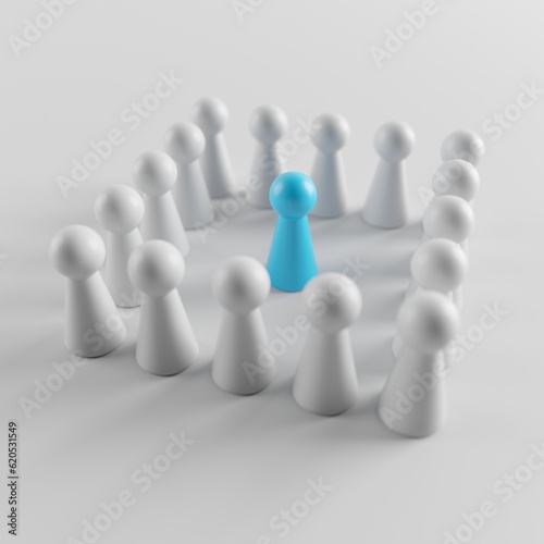 Crowd business organization. Leadership and teamwork concept