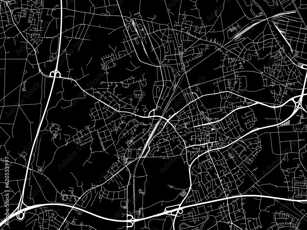 Vector road map of the city of Gladbeck in Germany on a black background. Vector road map of the city of Gladbeck in Germany on a black background.