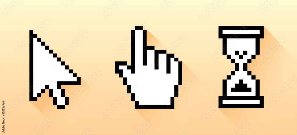 © Pro_Art - Pixel mouse cursors, pointing and waiting