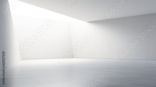 Abstract empty interior corner of blank white walls