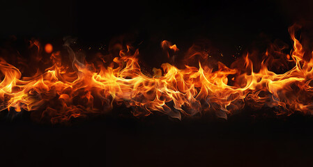 Fire embers particles over black background. Fire sparks background. Abstract dark glitter fire particles lights.