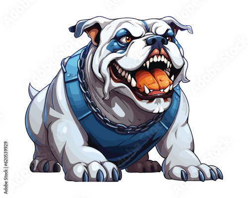 Angry bulldog mascot cartoon character vector illustration