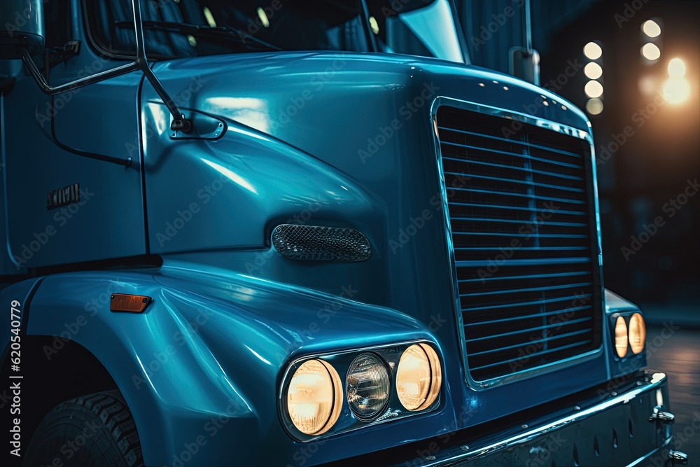 An independent blue truck without background behind Generative AI