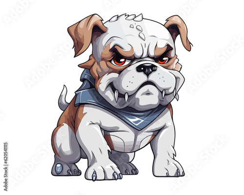 Angry bulldog mascot cartoon character vector illustration