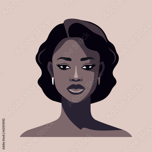 African American woman portrait. Flat design avatar