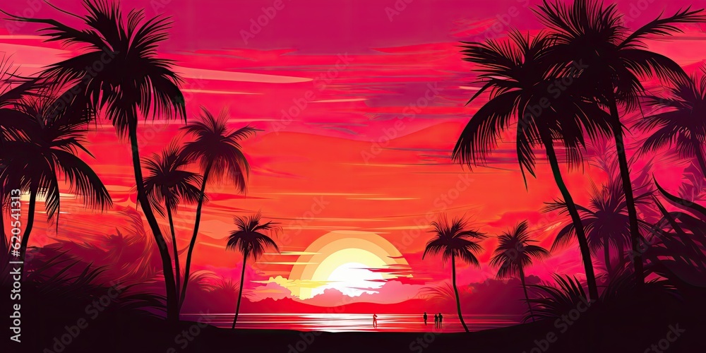 hot pink background an illustration of a hot pink background resembling a vibrant sunset Generative AI Digital Illustration Part#060723