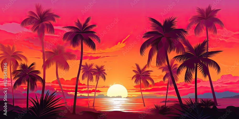 hot pink background an illustration of a hot pink background resembling a vibrant sunset Generative AI Digital Illustration Part#060723