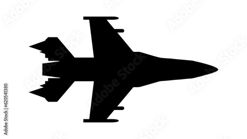 Fighter jet silhouette black icon design vector illustration