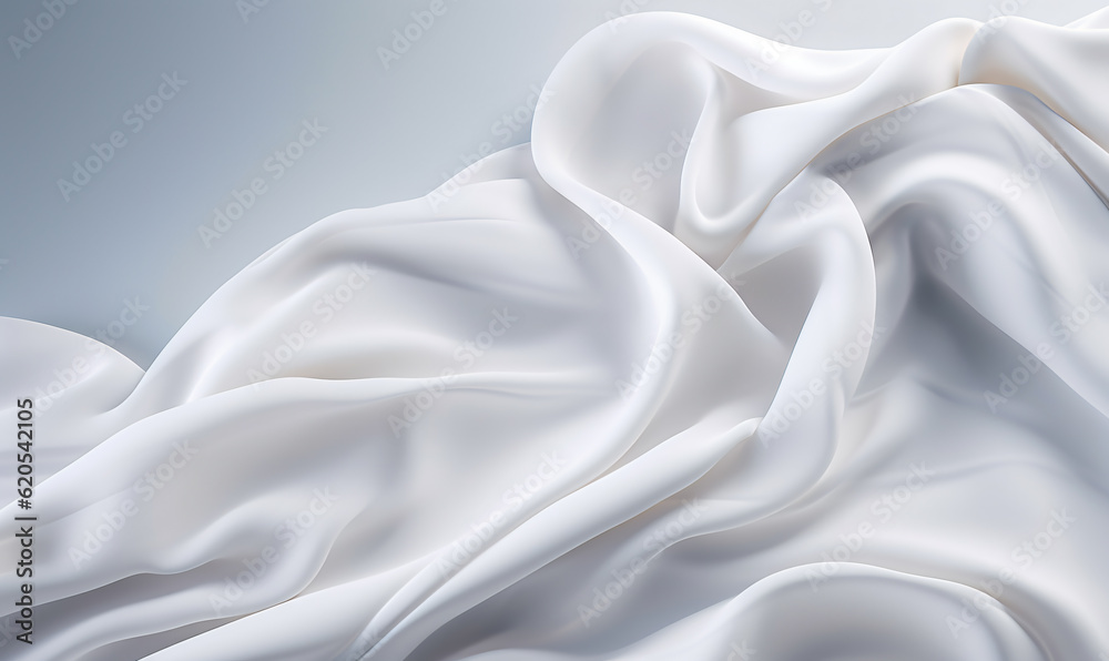 Obraz premium Abstract White Silk Background Generative ai