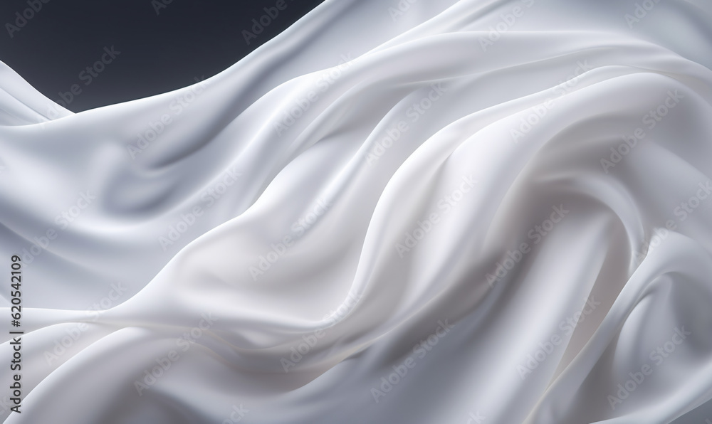 Obraz premium Abstract White Silk Background Generative ai
