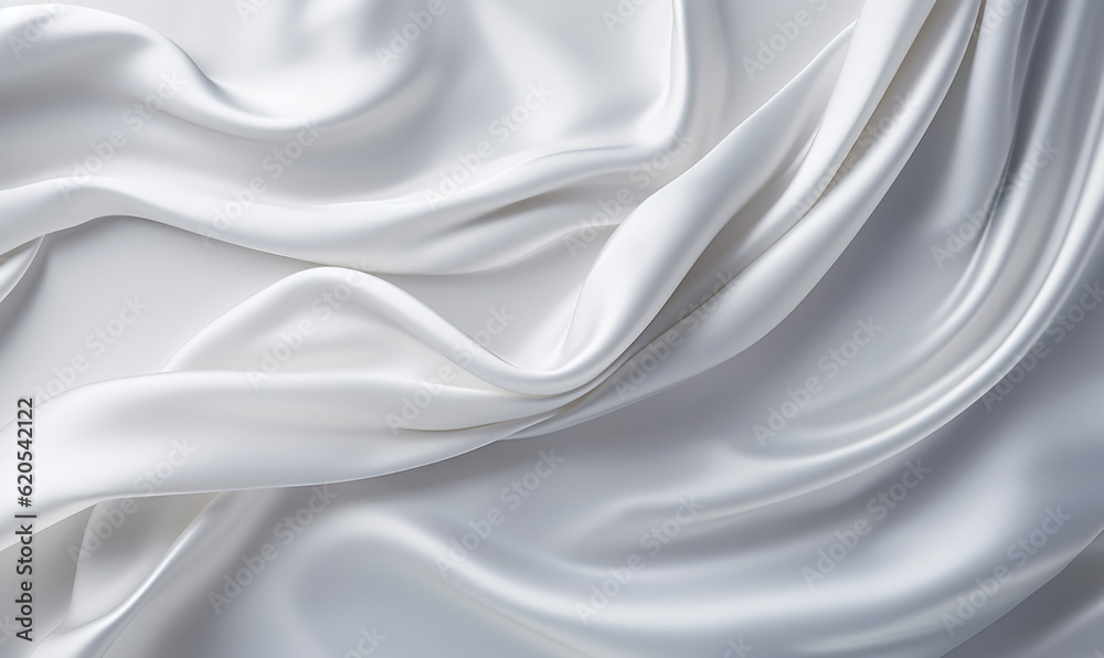 Abstract White Silk Background Generative ai