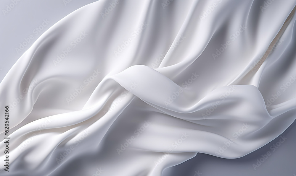 Obraz premium Abstract White Silk Background Generative ai