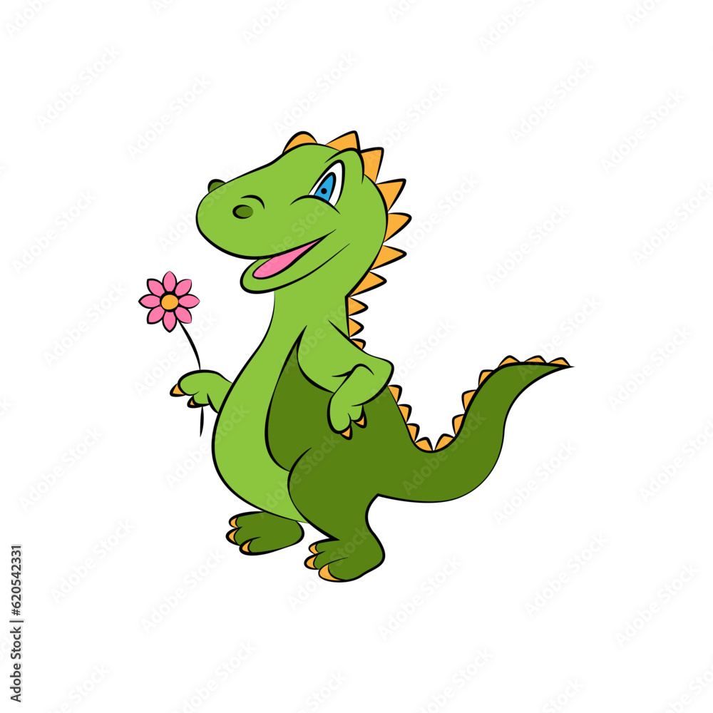 Vector illustration of Dinosaurs cartoon, Isolated on white background