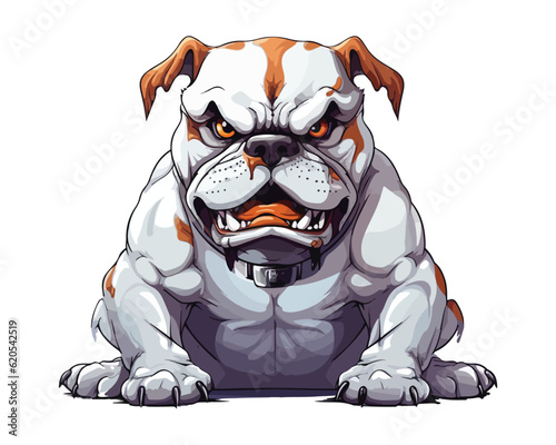 Strong bulldog mascot cartoon character vector illustration