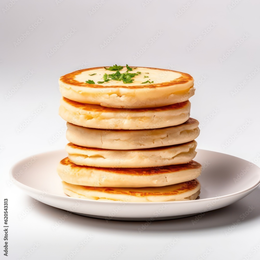 hight quality photo of mexican arepas on white plate on white background hight quality photo of mexican arepas on white plate on white background