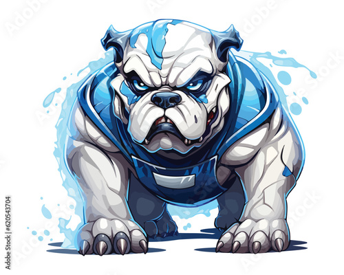 Robotic bulldog cartoon character vector illustration
