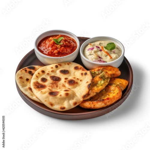 a plate of Indian Naan The ultradetailed handdrawn elements capture