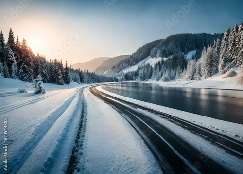 Exploring the Enchanting Snowy Roads © Abdul