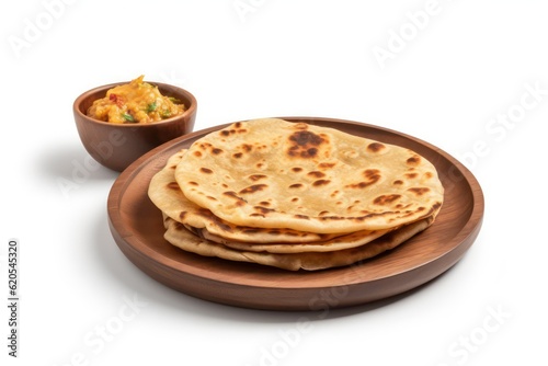Indian Traditional food aloo Paratha with Fried potato