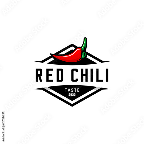 hot red chili pepper logo vector design