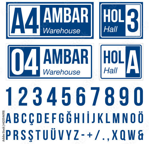 Examples of in-factory routing and identification signage. Factory information boards. Elegant Font Uppercase and Number. Classic Lettering Minimal Fashion Designs. Fabrika yönlendirme tabela örneği