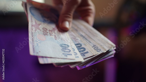 Fototapeta Naklejka Na Ścianę i Meble -  Turkish Lira Banknotes, Inflation in Turkey