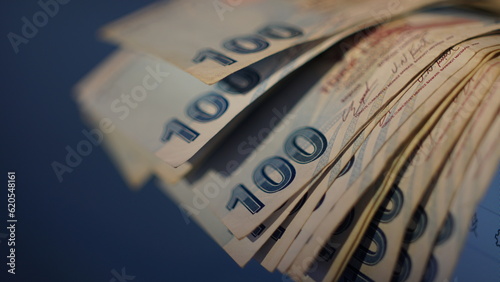 Tableau sur toile Turkish Lira Banknotes, Inflation in Turkey