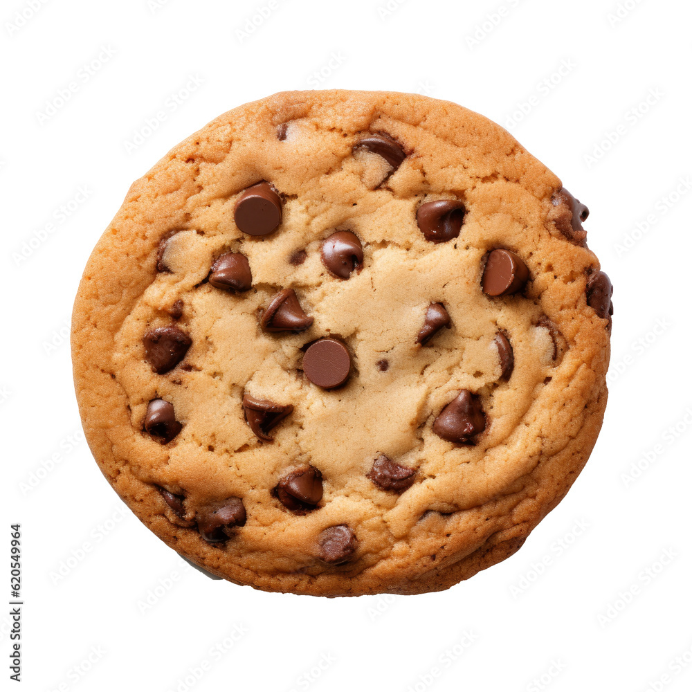 chocolate chip cookies isolated - obrazy, fototapety, plakaty 