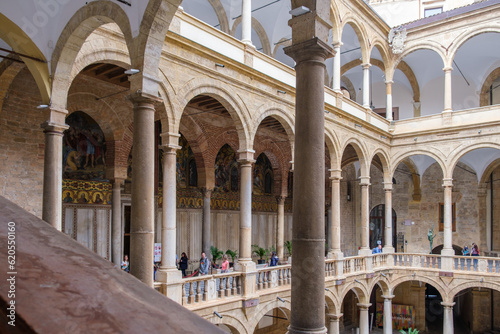 Interior court of the Palazzo dei Normanni in Palermo  Italy
