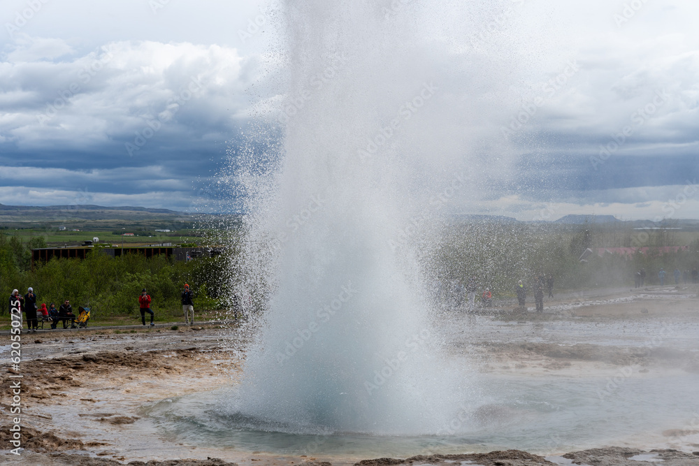 Iceland - 06.30.2023: Strokkur geyser erupting
