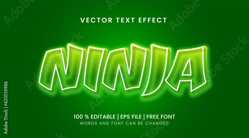 Ninja editable vector text effect