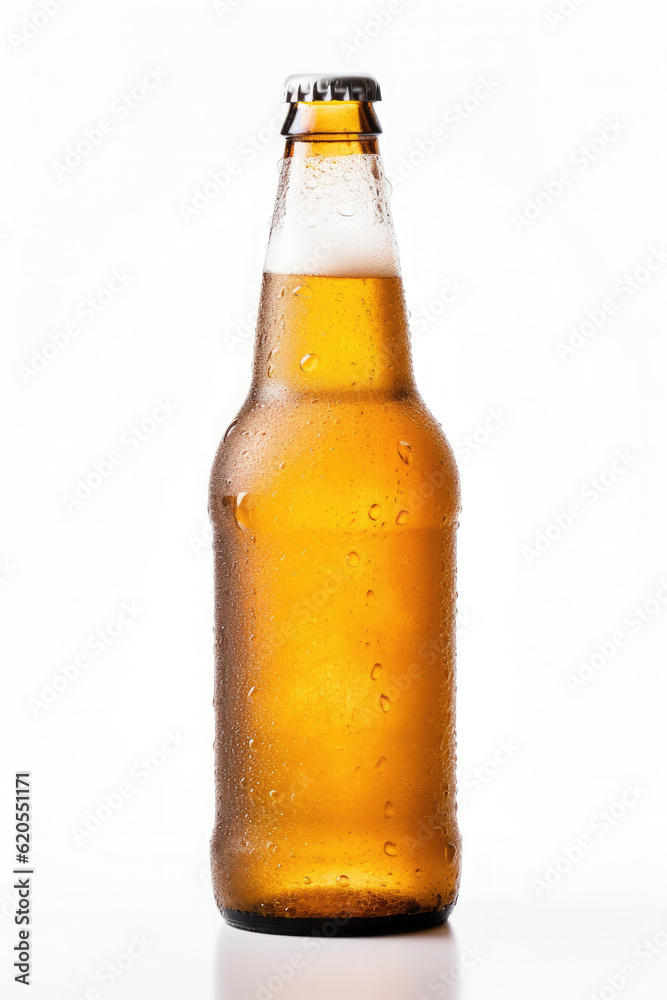 bottle of ria beer with droplets of condensation isolated on white background bottle of ria beer with droplets of condensation isolated on white background