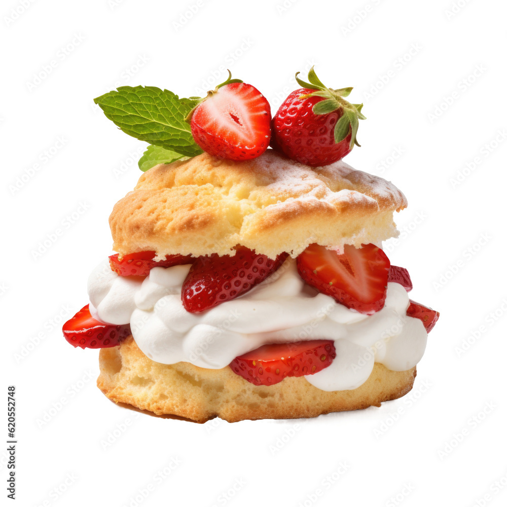 Strawberry shortcake isolated on transparent background Strawberry shortcake isolated on transparent background