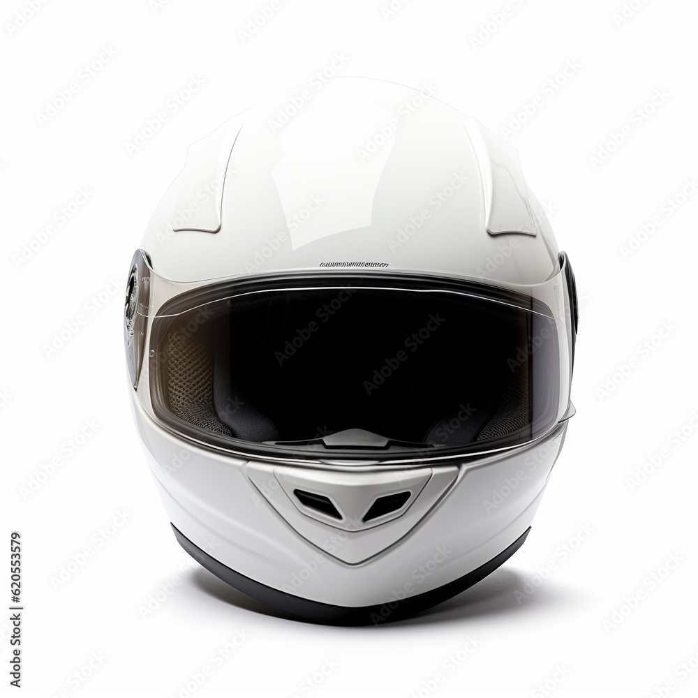 White moto helmets full face, AI Generation White moto helmets full face, AI Generation