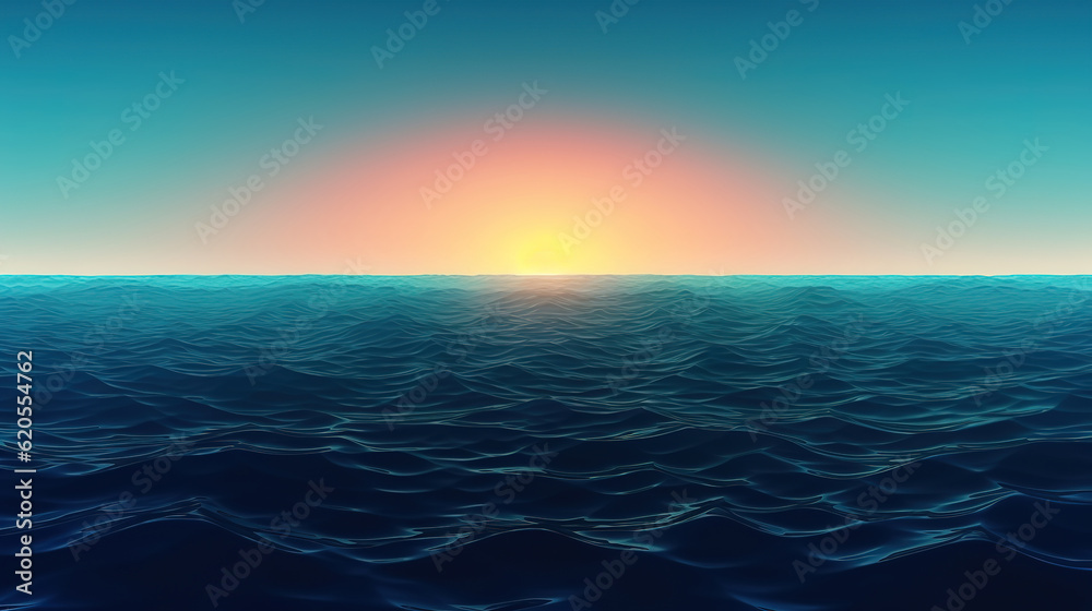 calm blue sea, deep dark black ocean background. Generative Ai
