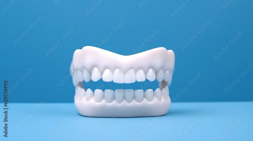 Fototapeta premium teeth with blue background