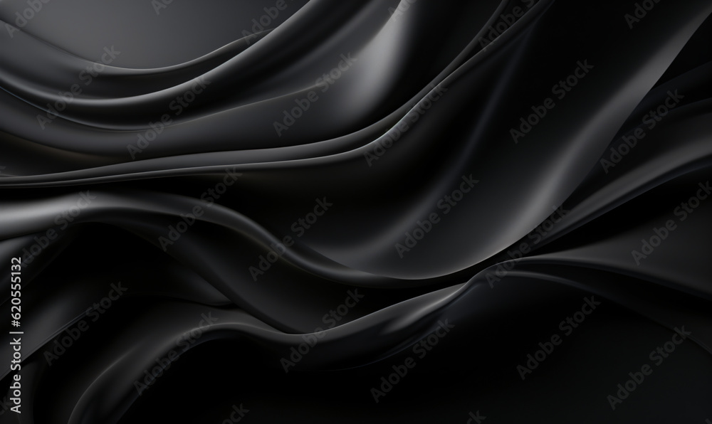 Abstract black Silk Background Generative ai Abstract black Silk Background Generative ai