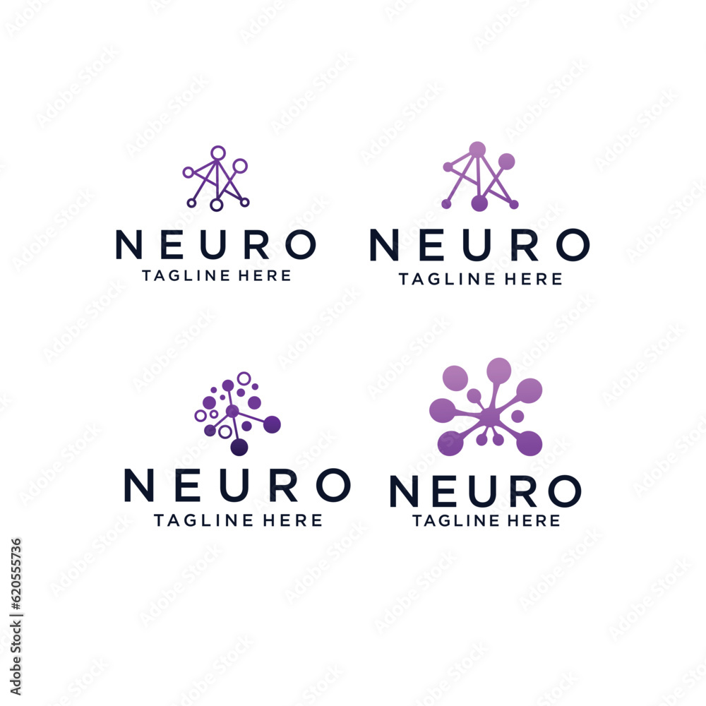 neuron brain logo icon with clean background	
