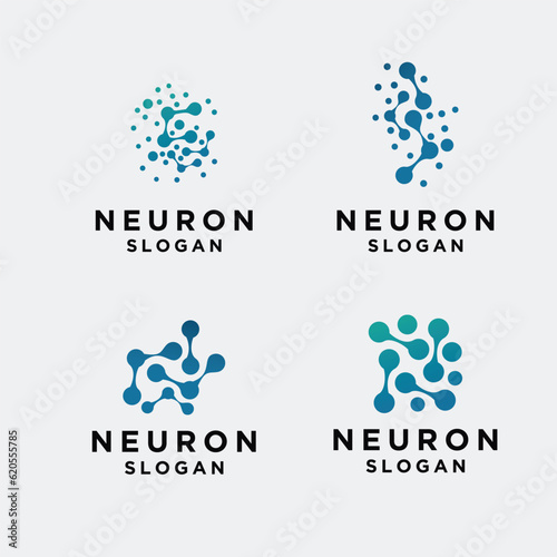 neuron brain logo icon with clean background	
