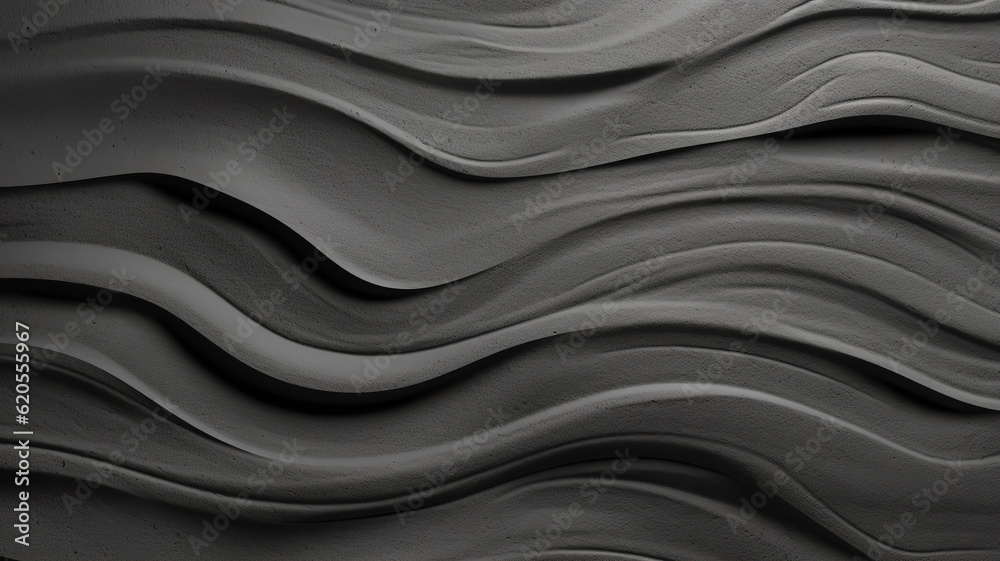 Fototapeta premium nature concrete wave background, plaster design wallpaper. Generative Ai