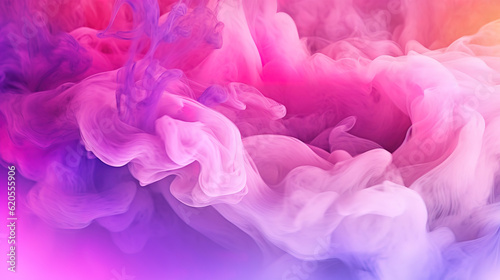 Colorful powder explosion on white background. Colored cloud. Generative Ai