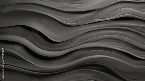 nature concrete wave background, plaster design wallpaper. Generative Ai