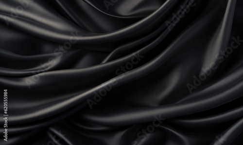 Abstract black Silk Background Generative ai