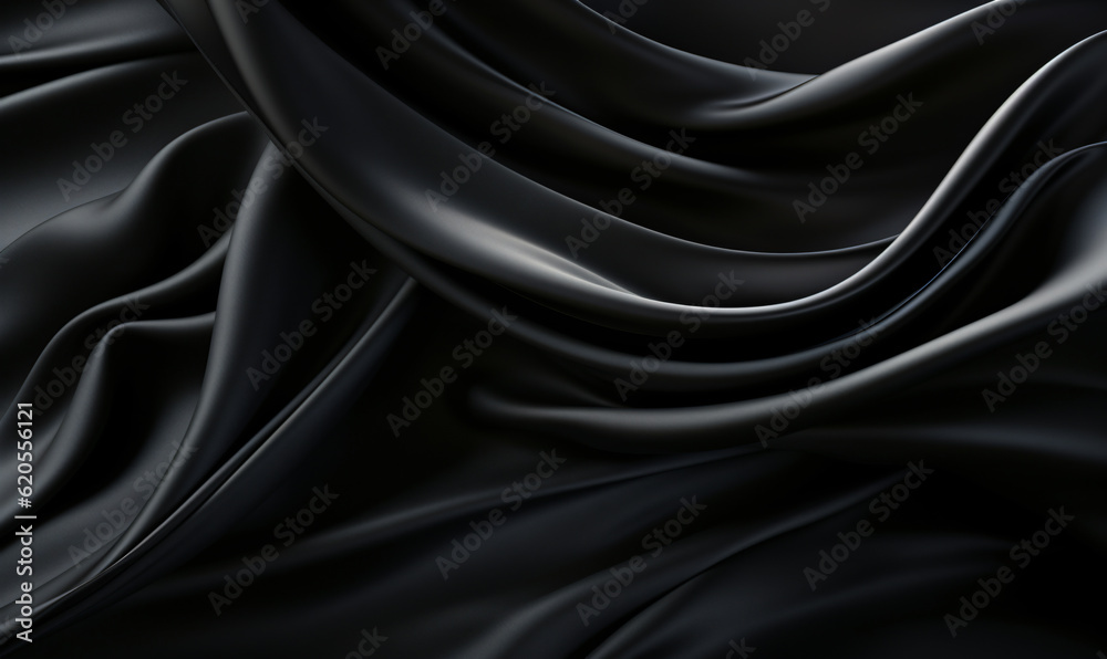 Fototapeta premium Abstract black Silk Background Generative ai